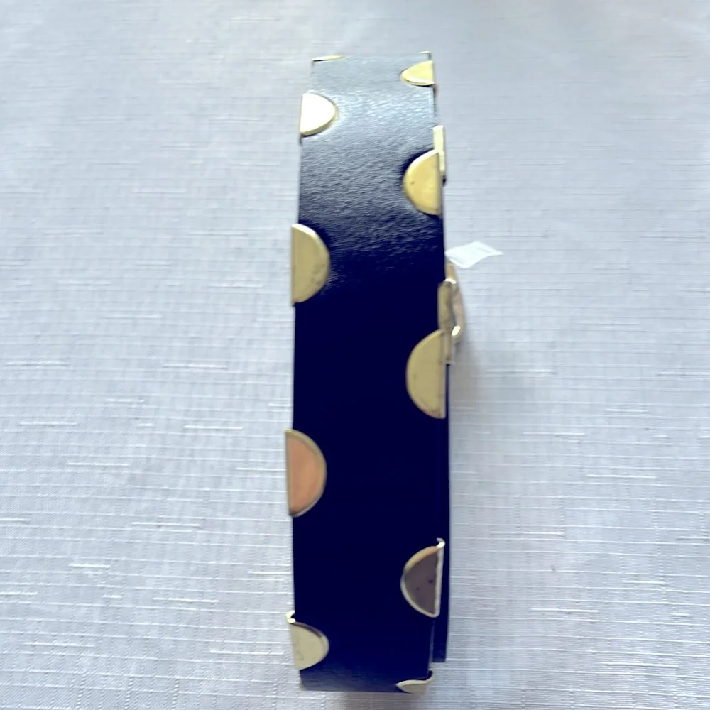 BLACK BELT WITH METALLIC GOLD STUDS